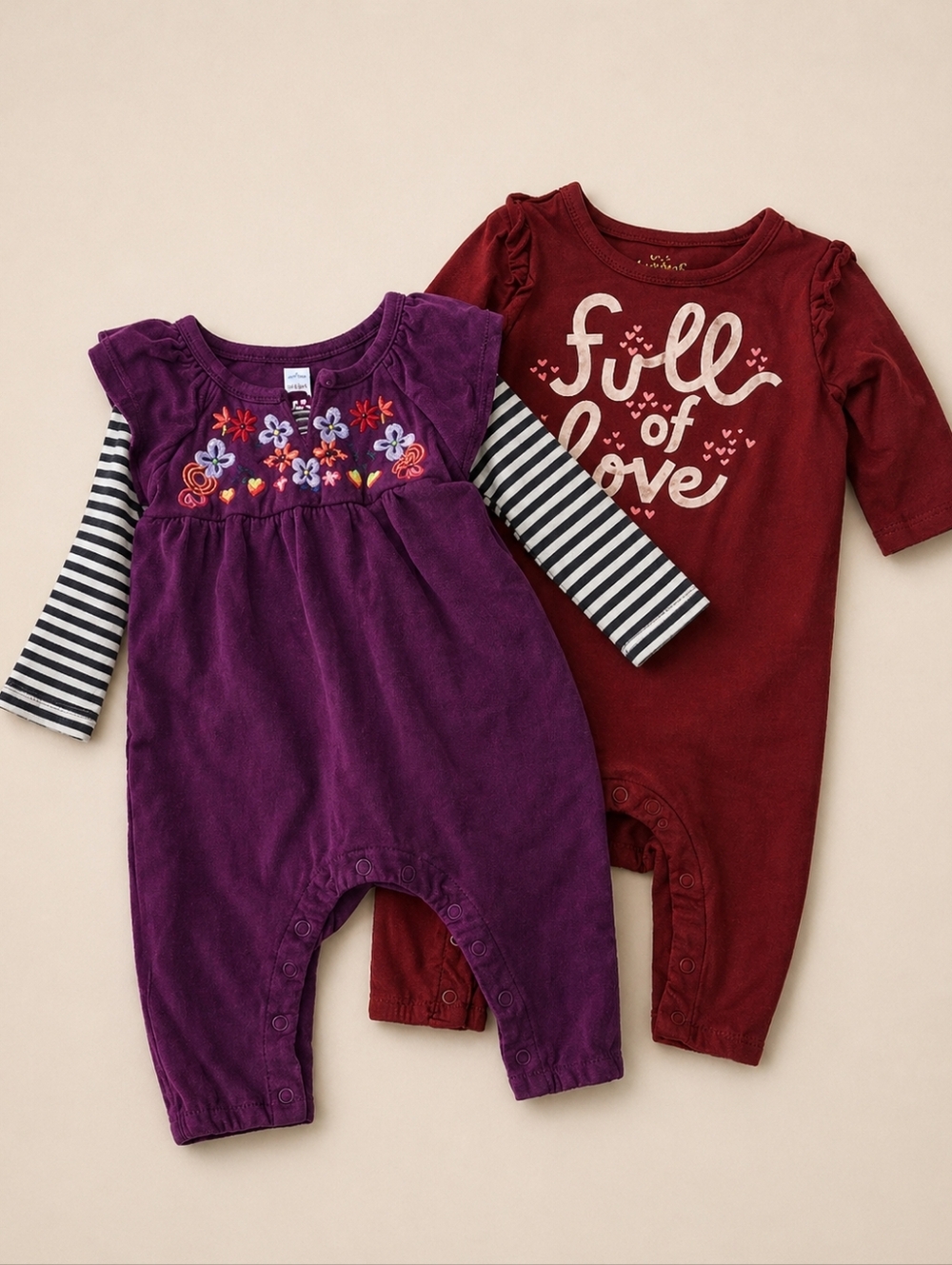 Cat & Jack Baby Romper in Rich Burgundy Tea Baby Romper In Purple Size 3-6M
